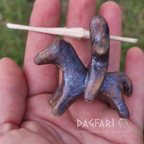 REPLIKA - Ritter mit Speer Irland - Mittelalterliche Tonfigur - Pferd aus Dublin, 14.