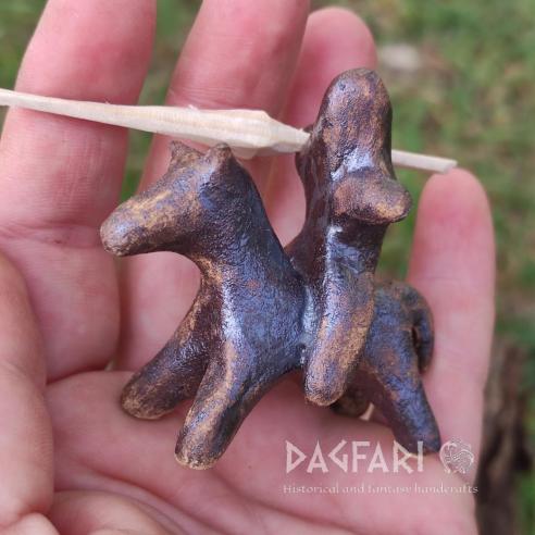 REPLIKA - Ritter mit Speer Irland - Mittelalterliche Tonfigur - Pferd aus Dublin, 14.