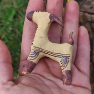 Statuette REPLIKA - bemalte Ziege ZYPERN - Keramische Tier - Figurine aus der Zeit 750 - 600 v. Chr. 2