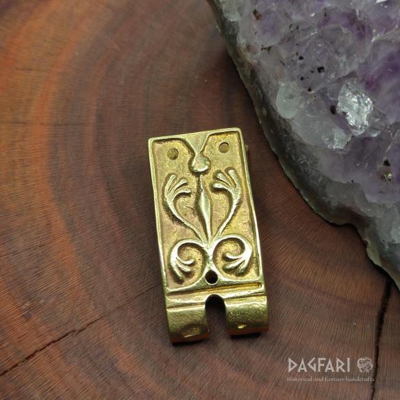 PALMETA Replik Chape für Gürtelschnalle Zierplatte, Schnallenverlängerung, verzierte Gürtelplatte - Hochmittelalter