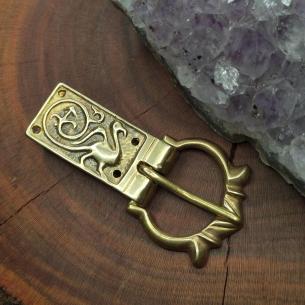 PEACOCK Replica Chape for belt buckle - High middle Age - medieval buckle strap