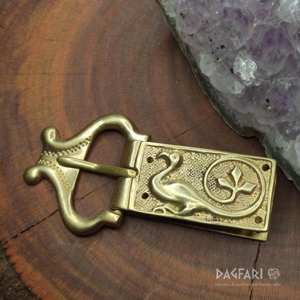 PHÖNIX Replik Chape für Gürtelschnalle Zierplatte, Schnallenverlängerung, verzierte Gürtelplatte - Hochmittelalter