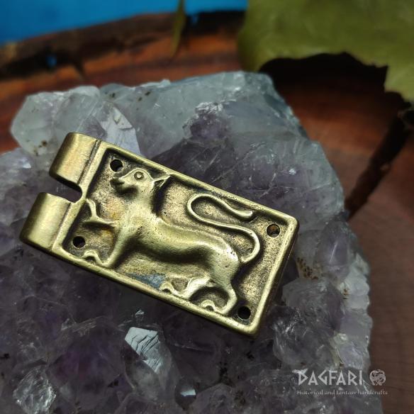 PANTHER Replik Chape für Gürtelschnalle Zierplatte, Schnallenverlängerung, verzierte Gürtelplatte - Hochmittelalter