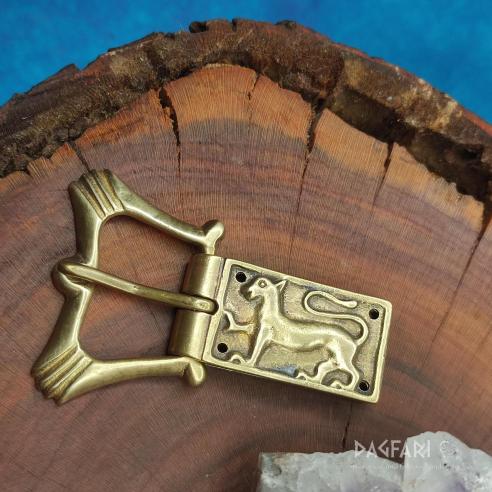 PANTHER Replik Chape für Gürtelschnalle Zierplatte, Schnallenverlängerung, verzierte Gürtelplatte - Hochmittelalter