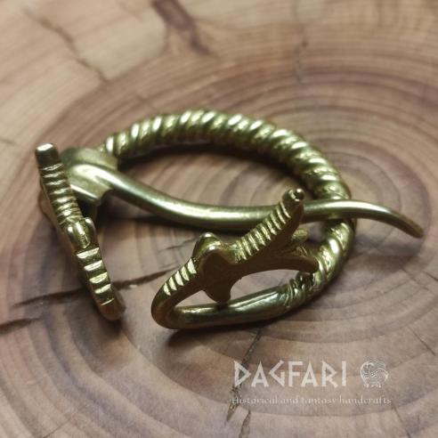 KURSU DRAGON - REPLIKA Kuron Brosche, Wikinger Schnalle für Mantel, Voluten mit Drachenkopf