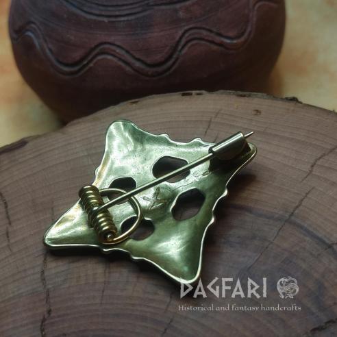 VIKING MAN - Dračí spona - replika ozdobné hranaté brože ve stylu Borre