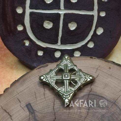 VIKING MAN - Dračí spona - replika ozdobné hranaté brože ve stylu Borre