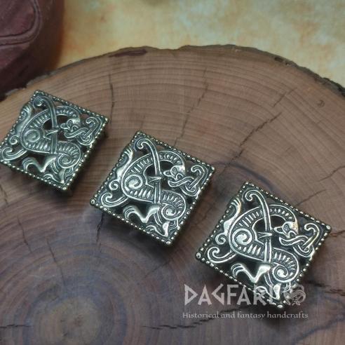 VIKING DRAGON - Replica belt ornaments early medieval - belt ornamental fittings for belt, dragon motif