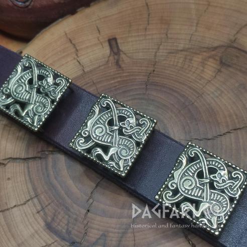 VIKING DRAGON - Replica belt ornaments early medieval - belt ornamental fittings for belt, dragon motif