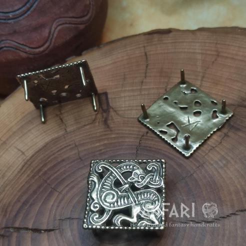 VIKING DRAGON - Replica belt ornaments early medieval - belt ornamental fittings for belt, dragon motif