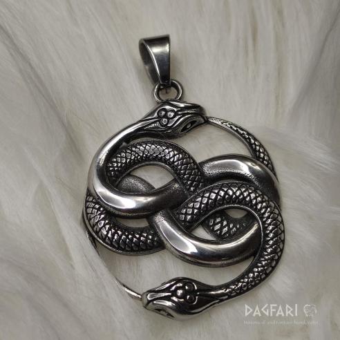 Amulet NEKONEČNÝ PŘÍBĚH - Auryn, medailon splněných přání s propletenými hady (Orin, Oryn)