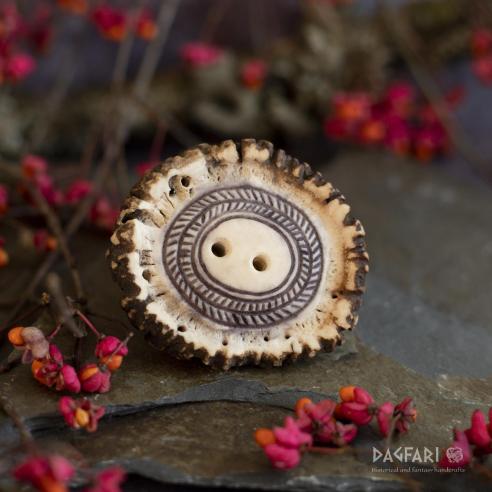 Geweihknopf Ring, schwarz