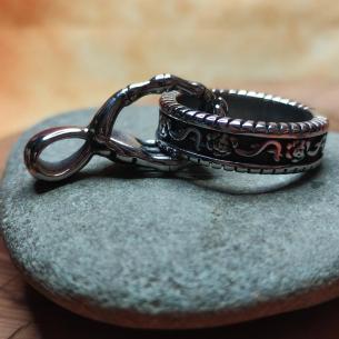 SKELETON's HAND holding a ring - pendant movable neck ring 2