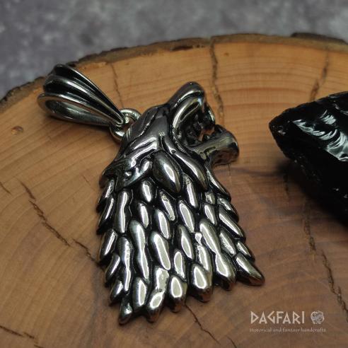 Pendant WINTER IS COMING - wild wolf in Game of Thrones style