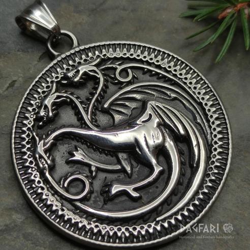 Anhänger FIRE AND BLOOD - Medaillon der Targaryens - Game of Thrones