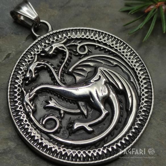 Pendant FIRE AND BLOOD - medallion of The Targaryens - Game of Thrones