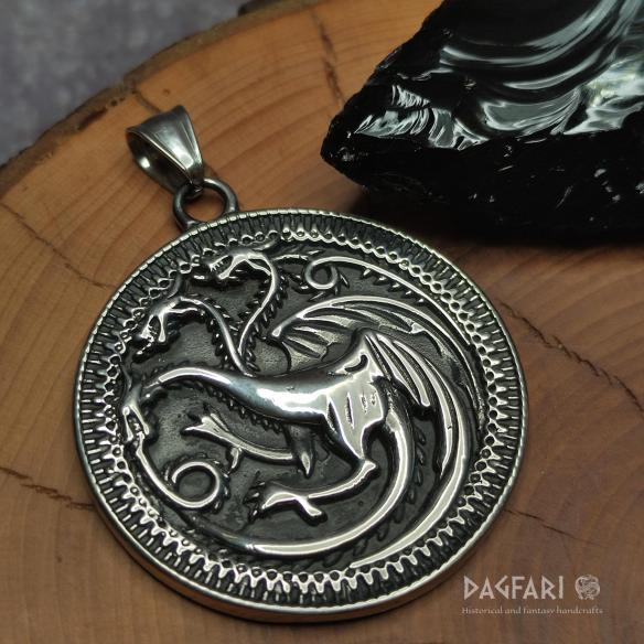 Pendant FIRE AND BLOOD - medallion of The Targaryens - Game of Thrones