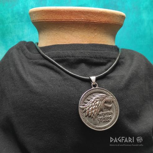 Pendant WINTER IS COMING - medallion in Game of Thrones style