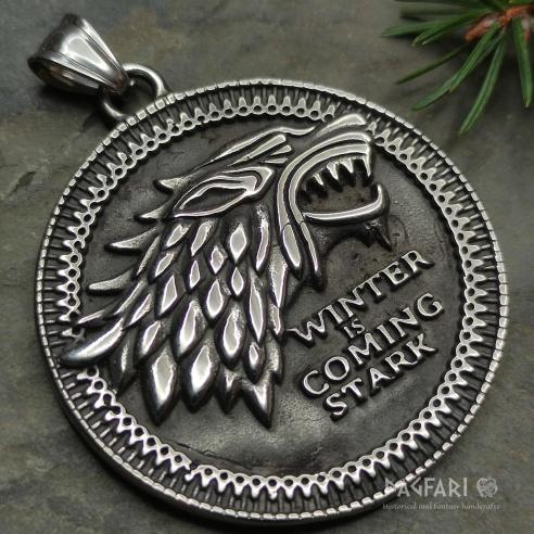 Pendant WINTER IS COMING - medallion in Game of Thrones style