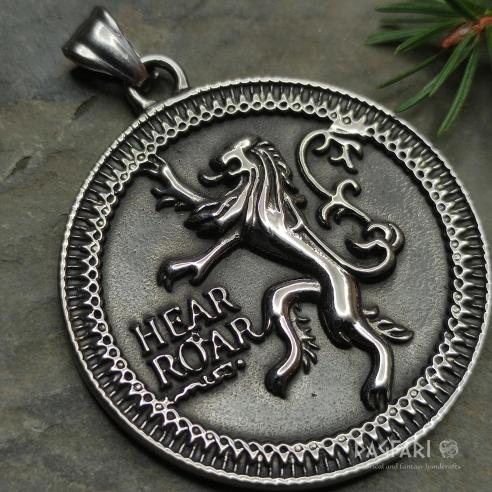 Pendant HEAR ME ROAR - Game of Thrones style lion medallion