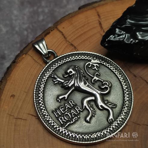 Anhänger HEAR ME ROAR - Löwenmedaillon im Stil von Game of Thrones