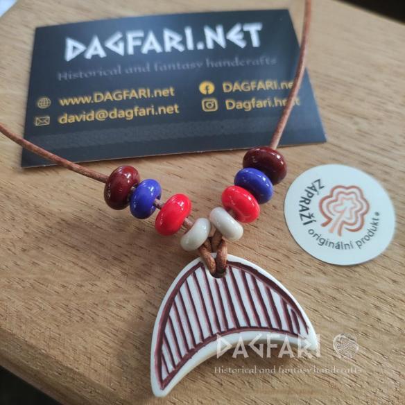 Amulet Lunice z kosti, Luneta vysoká - červená