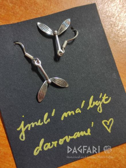 DRUID Fine bronze earrings Baldur's mistletoe