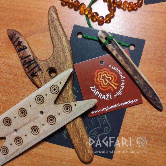 KRUHY Dřevěná pomůcka ke tkaní - člunek tkalcovský - bukové dřevo