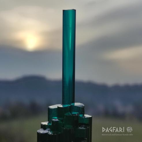 SKLO - tyrkysově modrozelená transparentní LAMPOVÉ TYČINKY pro výrobu korálků