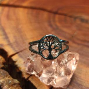 Feiner Ring TREE OF LIFE Ring aus Chirurgenstahl mit geschnittenem Baum