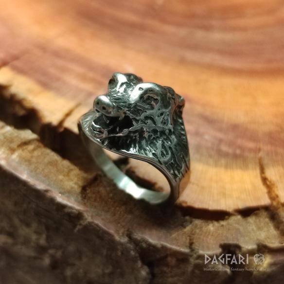Ring VOLF HEAD - slim head of the beast for the protector of the pack
