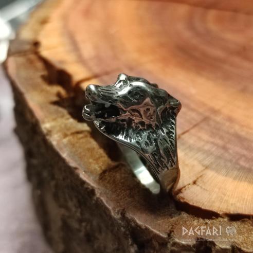 Ring VOLF HEAD - slim head of the beast for the protector of the pack