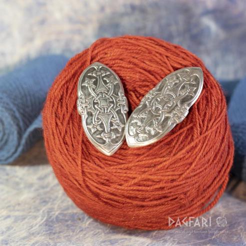 Brož vikinská Birka, hrob 501, Švédsko - postříbřená - 1 kus