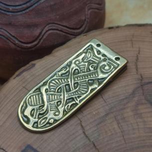 Bohatě zdobené dračí nákončí na opasek JELLING VIKING s raně středověkým ornamentam