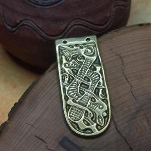 Bohatě zdobené dračí nákončí na opasek JELLING VIKING s raně středověkým ornamentam 2