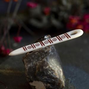 URD Jehla NAALBINDING z jeleního parohu, ručně vyrobená, historické pletení