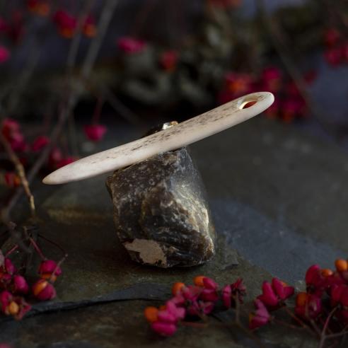 MANI Hirschgeweihnadel NADELBINDINDEN, handgefertigt, historisches Stricken