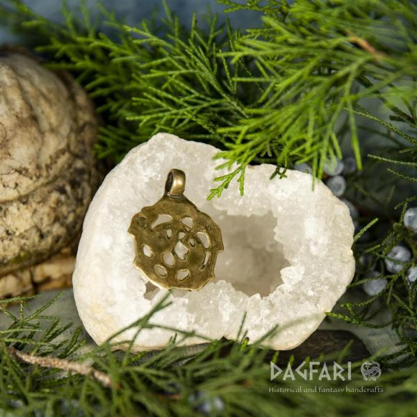 VIKING Medallion Gripping Beast Pendant Norway - Skeimo, England - Norfolk, BORRE STYLE - brass