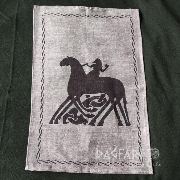 TEA TOWEL ODIN AND SLEIPNIR - double-sided woven motif - multiple colors