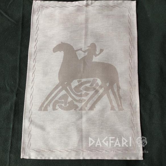 TEA TOWEL ODIN AND SLEIPNIR - double-sided woven motif - multiple colors