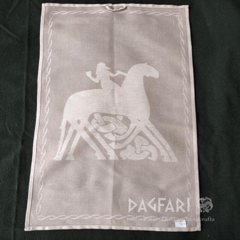 TEA TOWEL ODIN AND SLEIPNIR - double-sided woven motif - multiple colors