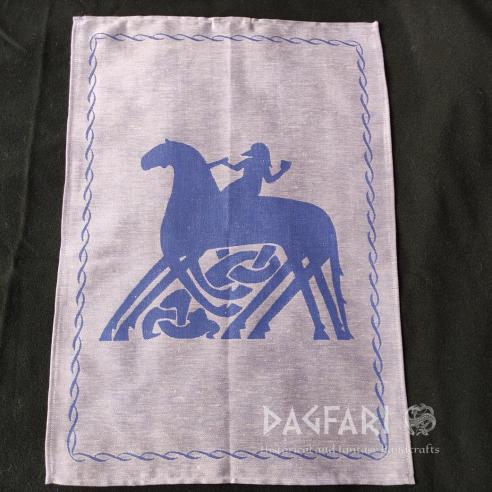TEA TOWEL ODIN AND SLEIPNIR - double-sided woven motif - multiple colors