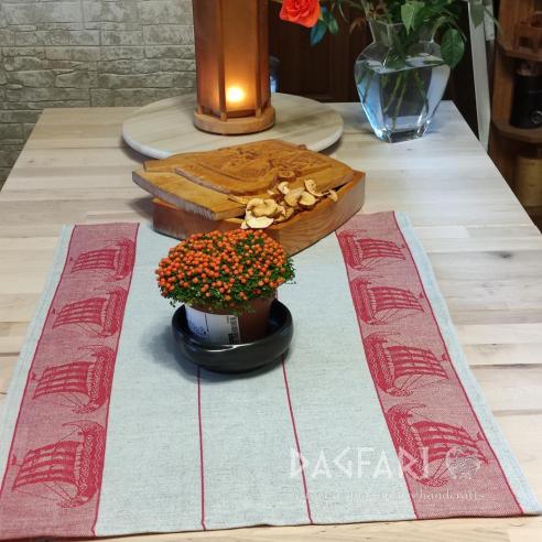 HANDTUCH TISCHDECKE - DRAKKAR - beidseitig gewebtes Motiv – mehrere Farben