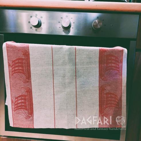 DRAKKAR TOWEL, TABLE CLOTH double-sided woven motif - multiple colors