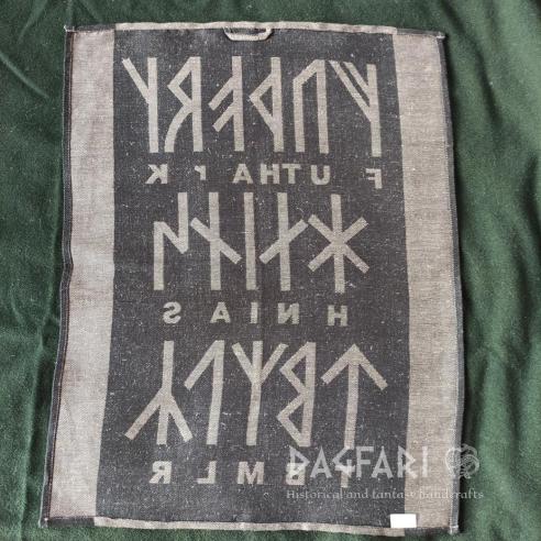 UTĚRKA VIKINSKÝ FUTHARK oboustranný tkaný motiv - více barev