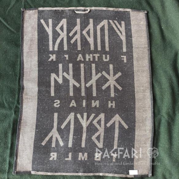 UTĚRKA VIKINSKÝ FUTHARK oboustranný tkaný motiv - více barev