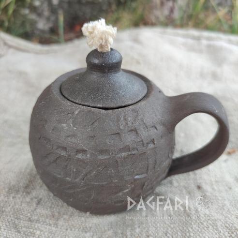 SVAROŽIC Ceramic round handmade oil lamp, original decoration