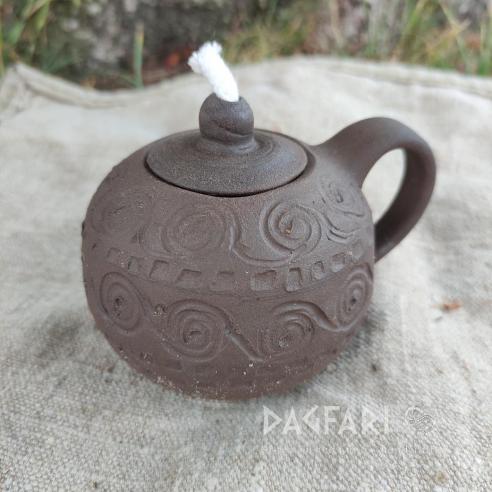 SVAROŽIC Ceramic round handmade oil lamp, original decoration