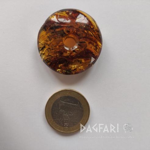 Baltischer BERNSTEINPERLE – DONUT, RINGPERLE, DISK – origineller Schmuck