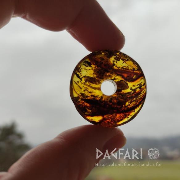 JANTAROVÝ KORÁLEK - Baltský jantar - DONUT, RINGPERLA, DISK - originální šperk